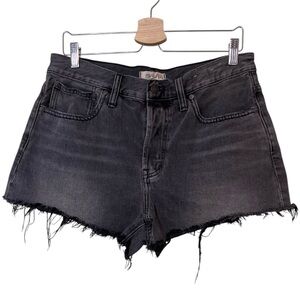 Madewell Relaxed Denim Shorts Size 29 Women's Gray/Black Button Fly Cut Jeans